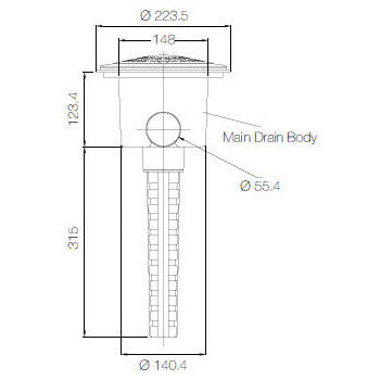 Waterco Main drain with hydrostatic valve and stem - Poolshop.com.au Waterco Main drain with hydrostatic valve and stem - Poolshop.com.au